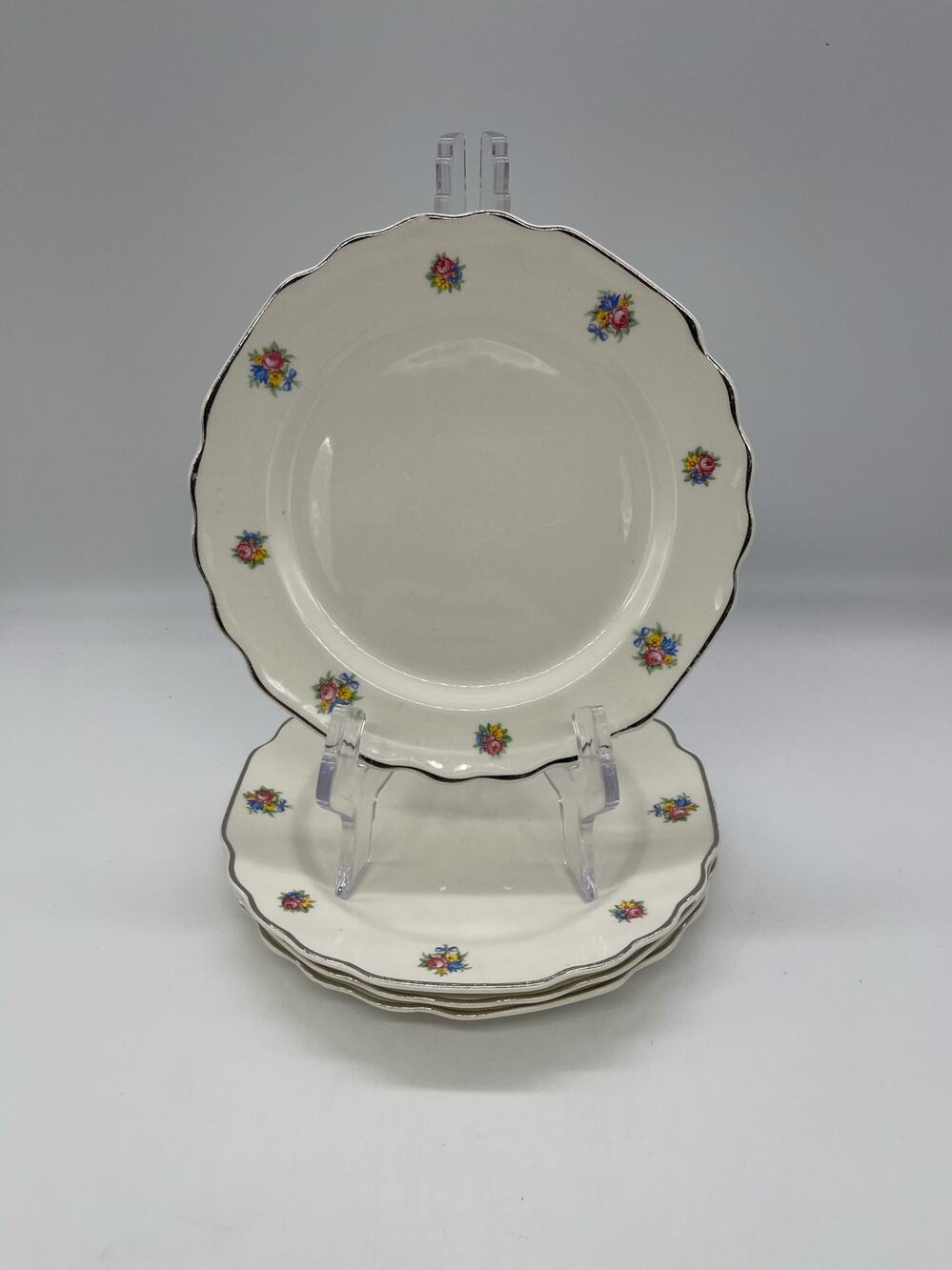 Lido W.S. George White 122A Set of 4 Bread Plates Made in USA
